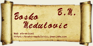 Boško Medulović vizit kartica